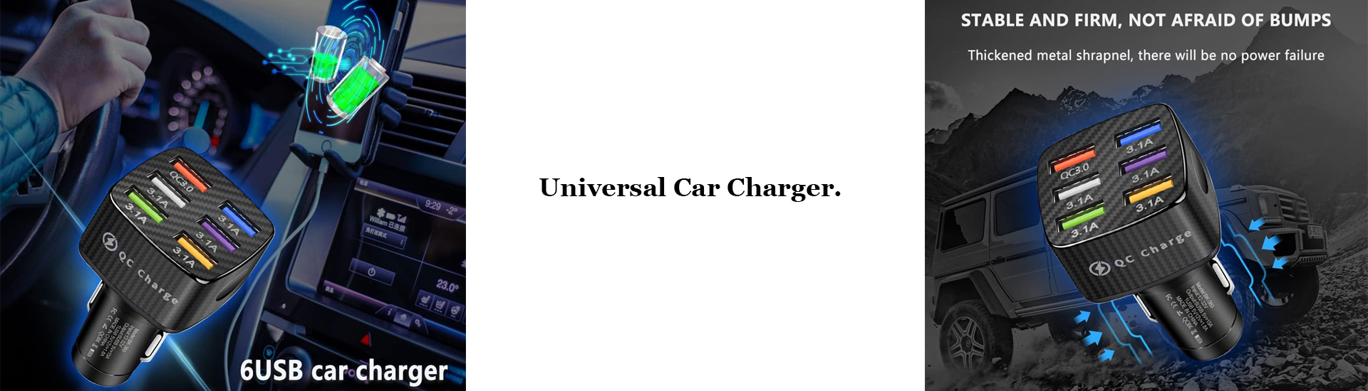 6 ports USB Car Charger 1920x550